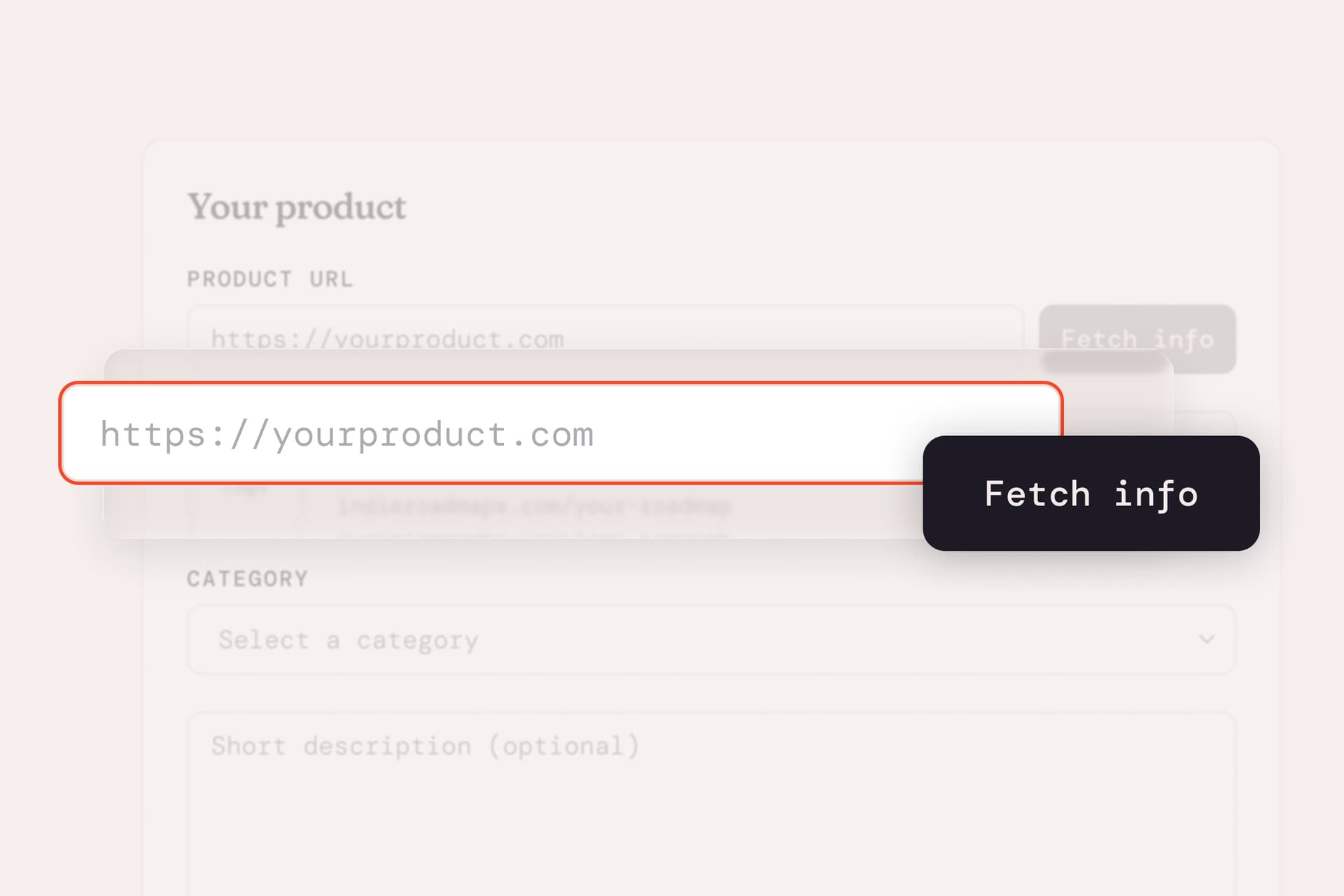 Create your product roadmap - Paste your product URL